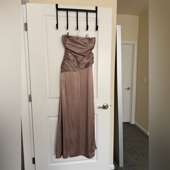 Meshki Serena Strapless Tafetta Maxi Dress - Bronze Taupe - Picture 3 of 4